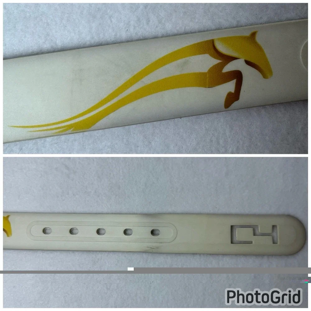 C4 Equestrian Belt Brindle Ridge Farms White Yellow Horse Adjustable READ